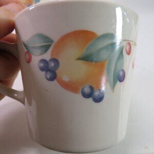 Fruit vintage Corning ambience pattern coffee mug cup fruit design USA tea cup